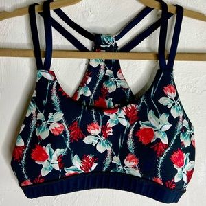 MINKPINK Move Revolve Floral Strappy Racerback Sports Bra | Sm